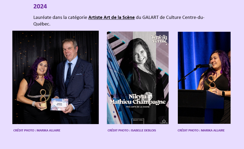 Nikyta Mathieu-Champagne – lauréate Arts de la scène au GalArt 2024